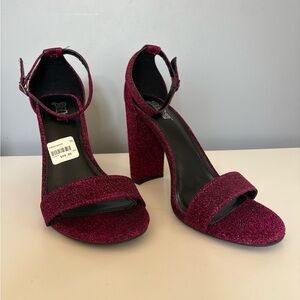 Brash Glittery Burgundy Heels